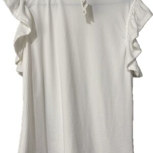 White Ruffled Sleeve Top